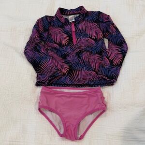 Ruffle Butts girls bathing suit. Size 5 purple pink black